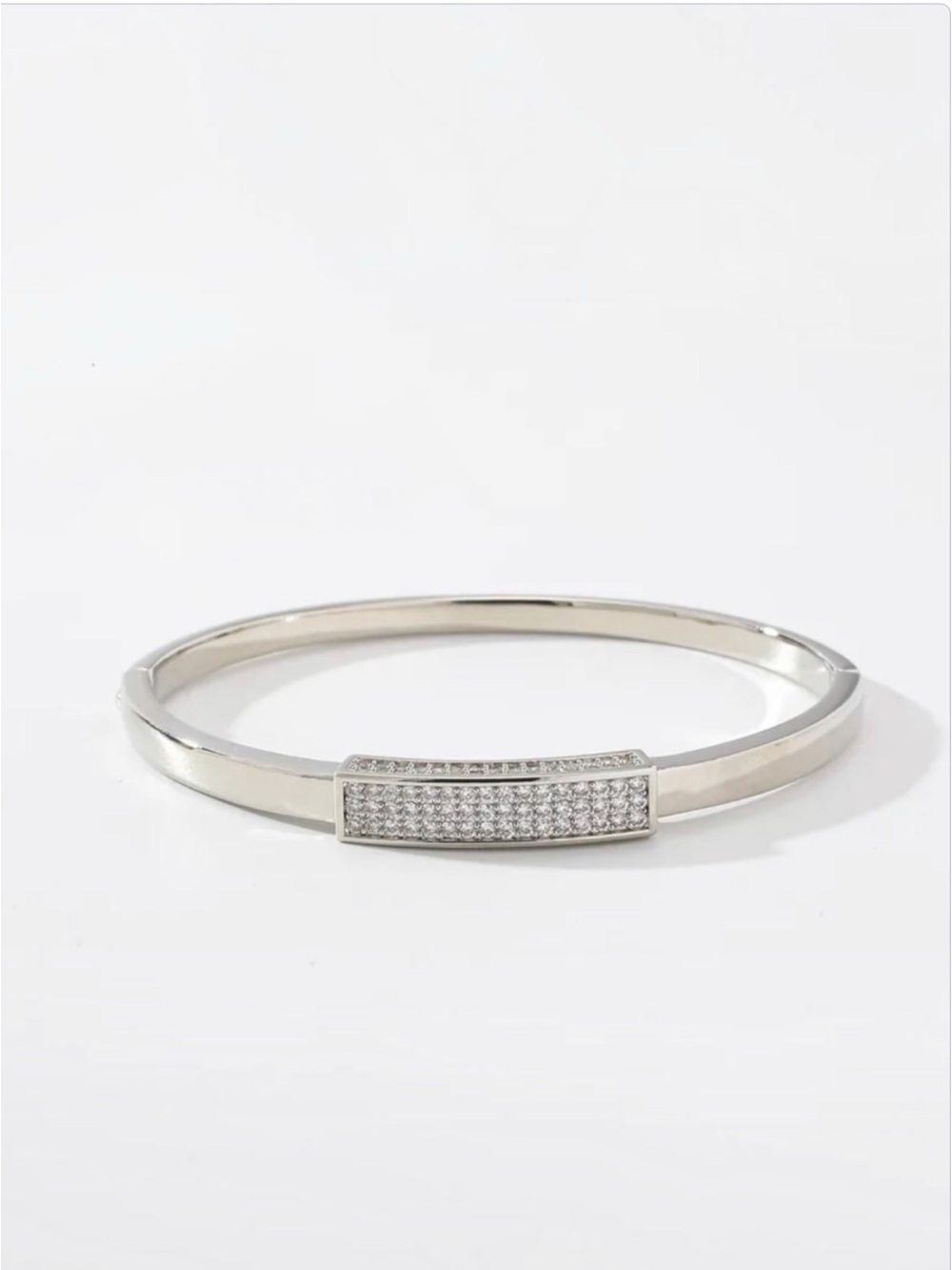 Pavé Rectangle Bangle Bracelet NWT 18KT Gold Plated
